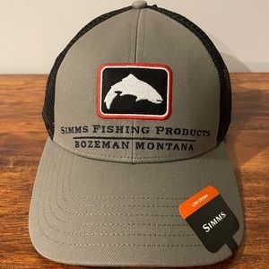 Simms Fishing Trout Icon Trucker Patch Hat Cap Low Crown New With Tags